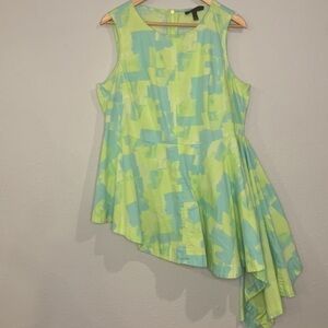 Lane Bryant stretch cotton asymmetrical sleeveless peplum top 14